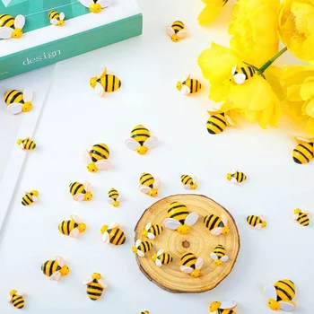 100 Kusov Malých Živice Bee Šperky, Dekorácie Deti Vlásenky Krém Epoxidové Telefón Prípade Patch Obrázok