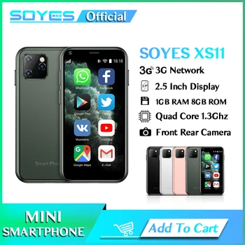 SOYES XS11 Mini Roztomilý Smart Telefón, 1GB RAM, 8GB ROM 2,5 Palca MT6580A Quad Core Android 6.0 1000mAh 2.0 MP Malé Vrecko na Mobilný Telefón Obrázok