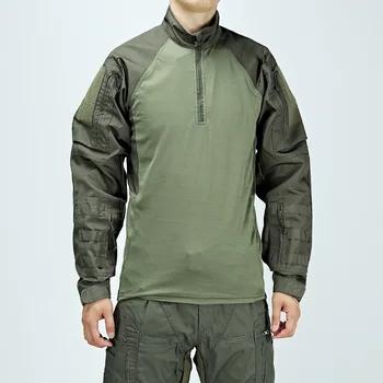 Taktické Bojové Tričko Pánske Kamufláž Dlhý Rukáv Tričko Army Oblečenie Bavlna Priedušná Vonkajšie Tréning Vojenskú Uniformu 4XL Obrázok