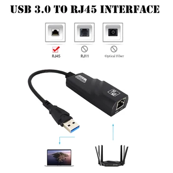1000Mbps USB3.0 Káblové pripojenie USB Na Rj45 Lan Adaptér siete Ethernet Network Karta Pre PC, Notebook Obrázok