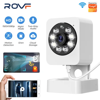 ROVF 1080p Fotoaparát Tuya Smart Krytý Home Security PIR Ľudských Detection Fotoaparát, Wifi Cctv Kamery Obrázok