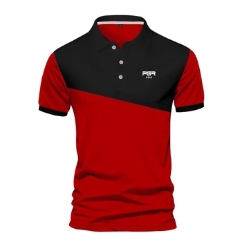 Golfové oblečenie pánske vytlačené luxusné Polo tričko pánske bežné krátke rukávy priedušná T-shirt Golf športové dizajnér pánske top Obrázok