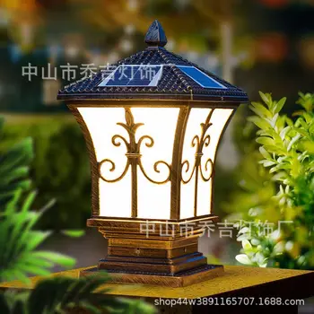LED Solárne Pilier Svetla, Diaľkové Ovládanie Retro Svietidla Nepremokavé Vonkajšie Verandu Stĺpec Lampy, Nočné Svetlo Záhradný Plot Dekorácie Obrázok