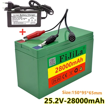 Bateria de lítio 6s3p, 24v, 18650 ah, 25.2, 28000 v, mah, bicicleta elétrica, ciclomotor, elétrica, li-ion, com carregador Obrázok