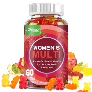 Ženské Dospelých Komplex Vitamínov B Gummies Obsahuje množstvo Kyseliny listovej, Vitamín D3, Vápnik Výživy Gummies Jeden Mesiac Dávkovanie Obrázok