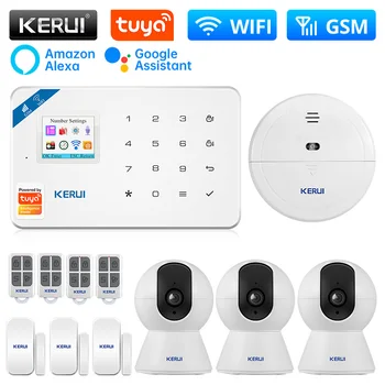 KERUI W181 Alarm Systém, WIFI, GSM Alarm Domov Tuya Smart Wireless Dvere/Okno, Senzor Zlodej Podporu Alexa&Google APP Control Obrázok