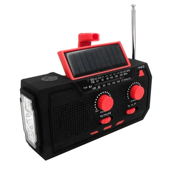 FM/AM Počasie Rádio Lampa na Čítanie Bluetooth TF Hrá Núdzové LED Bleskom Pre Outdoor Camping Obrázok
