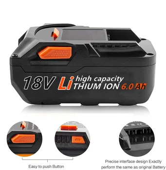 3. Generácie Lítium-6.0 Ah 18V Náhradné Batérie pre Ridgid 18V Bezšnúrových elektrických Nástrojoch, Lítium-Iónová R840084 R840087 Batérie Obrázok