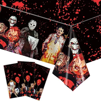 Desivé Obrus 2 Balíčky Krvavé Zombie Horor Film Tému Obdĺžnik Plastové Jednorazové Obrus Halloween Party Dekorácie Obrázok