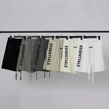 Päť kus nohavice, high street, bežné a voľné kovanie, mužov a žien lete silikónové list vytlačený šortky, športové pánske a Obrázok