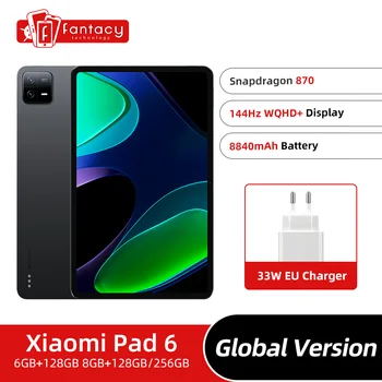 Xiao Pad 6 Globálna Verzia Snapdragon 870 Procesor, 128 GB/256 GB 144Hz WQHD+ 11-palcový Displej 8840mAh Batérie 33W Tablet 6 Obrázok