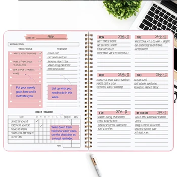 2023 A5 Program Plánovač Notebook Diár Týždenný Plánovač Cieľom Zvyk Plány Vestník Španielsky Notebooky Pre Školy Stationery Office Obrázok