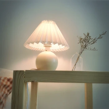 Spálňa Nočné Lampy Stolové Dekorácie Posteli Odtiene Dizajn Nordic Stoly Tienidlo Izba Dekorácie pre Dievčatá Lampy Kawaii Dekor Obrázok