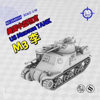 SSMODEL 48524 V1.8 1/48 3D Vytlačené Živice Model Kit NÁS M3 Lee Stredný Tank Obrázok