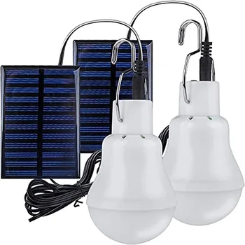 Prenosné LED Žiarovka, Svetlo, Solárny Panel Nabíjateľná LED Solárne Svetlo pre Tábor, Stan Nočný Rybolov Núdzové Svetlo, zábleskové Svetlo Obrázok