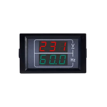 2 v 1 Napätie Frekvencia Meter Duálny Digitálny Displej LED STRIEDAVÝ Voltmeter Merač Frekvencie AC50-500V 10.0-99.9 HZ Rozsah Merania Meter Obrázok