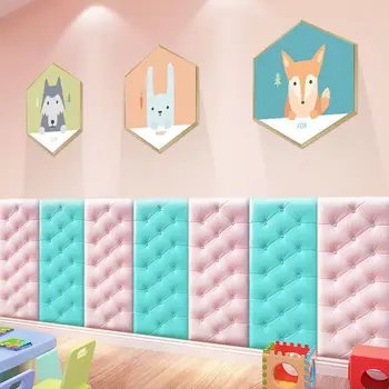 Nové jednofarebné jednoduché detskej izby anti-kolízie stenu, lepenie samolepiacich čelo Obrázok