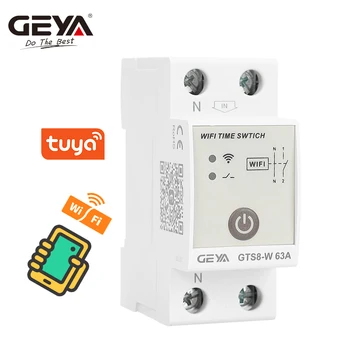 GEYA GTS8-W Inteligentné Wifi Čas Prepnúť DIN lištu Smart Home Bezdrôtové Diaľkové Ovládanie Spínača Tuya APP AC220V 32A 40A 63A 80A Obrázok