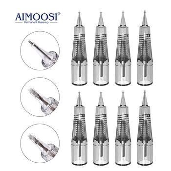 AIMOOSI M7 50/100ks Tetovanie Obočia Microblading Piercing Ihly Pero Pre Semi Permanentného make-upu PMU Guľomet Spotrebný materiál Obrázok