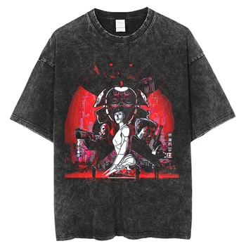 2023 Anime Ghost in the Shell, Umyté T-tričká Pánske Oblečenie Grafické Manga Harajuku Tees Unisex Letné Top Muž Streetwear Obrázok