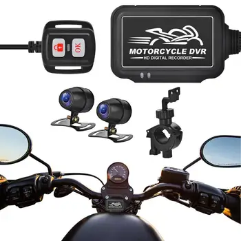 Motocykel Dash Cam Nočné Videnie Dash Kamera Univerzálna Kamera 150 Stupňov Široký Uhol Dual Channel 1080P Full HD Motocykel Obrázok