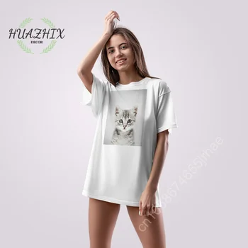 Kawaii Zvierat Dieťa T-shirt pre Alpaky Panda Mačka Mýval Krátke Sleeve Tee Tričko Top Ženy, Topy Tees Oblečenie pre Ženy T-shirts Obrázok