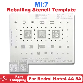 Amaoe MI7 BGA Reballing Šablóny Pre Xiao 5X Max2 Pre Redmi 4 4A 5A 5Plus S2 Pro Note4X MSM8953 MSM8917 CPU Tin Výsadbu Čistý IC Obrázok