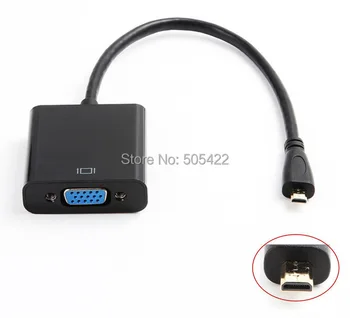 Nové Propagačné Video Káble Micro HDMI VGA Video Converter, Adaptér, Kábel Pre HDTV PC Monitor Obrázok