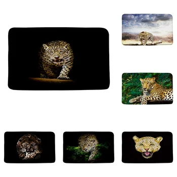 Gepard Zvierat Vaňa Mat Non-Slip Kúpeľňa Decor Leopard 3D Jungle Wildlife Lov Rohožky Kuchyňa Koberec Podlahy Koberec Domov 45x75cm Obrázok