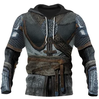 Viking Armor - Tetovanie 3D celého Vytlačené Mužov hoodies Harajuku Módne hooded Mikina Unisex Bežné bunda na Zips s Kapucňou, Obrázok