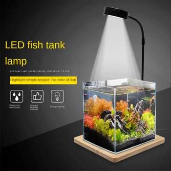 Mini akvárium Light 9W Micro Krajiny Led Držiak Svetla dažďového Pralesa Kontajner Bambusu Allegro Vodných elektrární, Lampy, Osvetlenie Akvária Obrázok