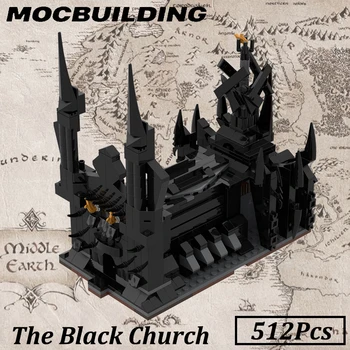 Čierny Kostol Middle Earth MOC stavebným Model DIY Vzdelávania Tehla detské Hračky Darček Obrázok