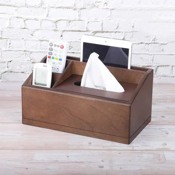 Masívneho dreva multifunkčné tkaniva box úložný box obývacej izbe čaj stôl svetlo luxusný papier čerpanie box Obrázok