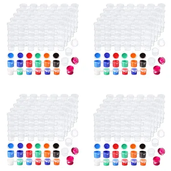 400 Pásy 600 Hrnce Prázdne Farba Pásky Farba Pohár Priehľadný Plastový Skladovacích Kontajnerov Maľovanie Remeselníkov(3 Ml/0.1 Oz) Obrázok