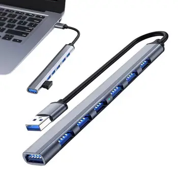 7-Porty USB 3.0 Splitter vysokorýchlostné Multi Rozbočovač USB Adaptér Expander Kábel Pre Stolné PC, Notebook Adaptér USB Porty Obrázok