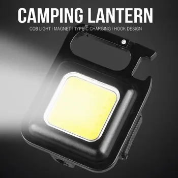 Mini LED Baterka Pracovné Svetlo Prenosné Vreckové Baterky Keychains USB Nabíjateľné pre Outdoor Camping Malé Svetlo, Vývrtka Obrázok