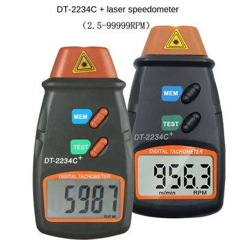 DT2234C+ Prenosné LCD Digitálny Mini Non-kontakt Laser Photo Tachometra ot. / MIN Rýchlosť Merania Meter Rýchlomer Prenosný Nástroje Obrázok