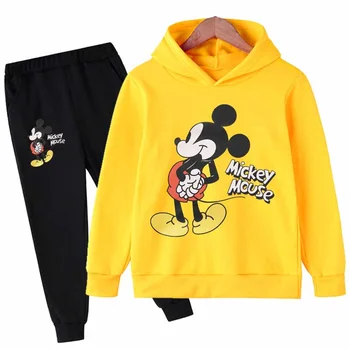 Mickey Mouse Hoodie Deti Oblečenie Dievčatá Dospievajúci Chlapci Jeseň Hoodies Pre Deti Disney Oblečenie Sady Kawaii Minnie Mikiny Obrázok