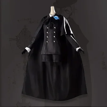 Čierna Butler Ciel Phantomhive Pohreb Anime Cosplay Cotume Kuroshitsuji Halloween Kostým Maškarný Party Oblečenie Denné Obleky pre Mužov Obrázok