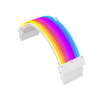 RGB Svietiť Drôt Ilúzie Kábel Spodnej Nylon Pletená Predlžovací Kábel Adaptéra 4.2 Mm Rozhranie Obrázok