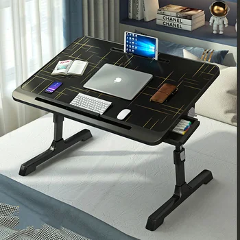 Posteľ, Stôl Malý Stôl plus-Veľkosti Notebooku Stôl Skladací Lenivý Tabuľka Ubytovni Študentov Okruh, písací Stôl HY Obrázok