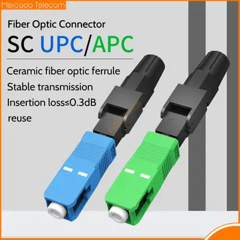 50/100/200 KS FTTH UPC/APC Single Mode Optického Rýchly Konektor SC Rýchly Konektor FTTH Nástroj Studenej Pripojenie Optickej Adaptér Obrázok