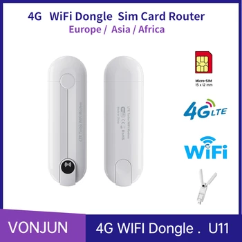 4G USB Smerovača 150M LTE Mobile Hotspot ,Prenosný WiFi Vonkajšej Antény U11 Obrázok