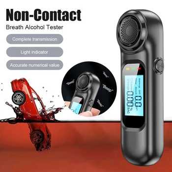 Non-Kontakt Prenosné Breathalyzer Vysokou Presnosťou Alkohol Tester Nabíjateľná Digitálny LCD Displej s Dych Tester s Light & Sound Obrázok