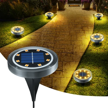 Solárny Pozemné svetelné Návestidlá IP65 Vodotesné exteriérové LED Disku pre Záhradné Non-Slip na Šírku Cesty, Osvetlenie, Terasa, Trávnik Obrázok