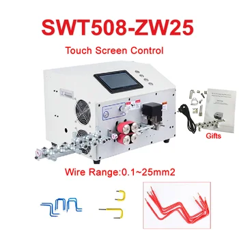 500W 7 Palcový Dotykový Displej Dvojité Hlavu Počítač Automatické Drôt Stripping ohýbačky SWT508 ZW25 Pre 0.1-25mm2 Obrázok