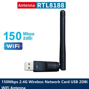 150Mbps 2.4 G Ralink-RT8188 Bezdrôtovú Sieťovú Kartu USB 2Dbi Antény Wifi Dongle Adaptér LAN Sieťové Karty Pre PC, Notebook Obrázok