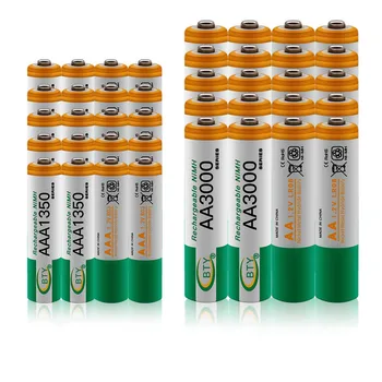 100% neue 1,2 V AA 3000mAh NI-MH Akkus + AAA batterie 1350 mAh Rechageable batterie NI-MH 1,2 V AAA batterie Obrázok