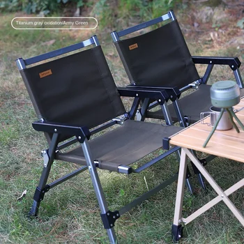 Outdoor Camping Skladacie Stoličky Camping Piknik Kermit Stoličke Kreslo Kožené Plátno Obrázok