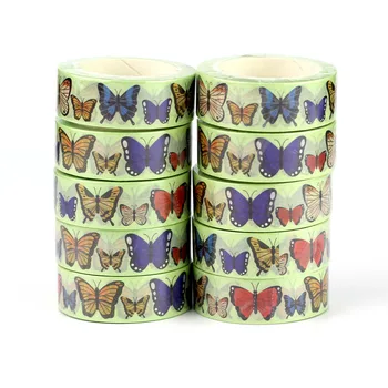 2023 Väčšinu NOVÝCH 10pcs/Veľa Dekoratívne Farebné Butterfly Kolekcia Lepiaci Papier Maskovanie Washi Pásky Roztomilý Denníka Papeleria Obrázok